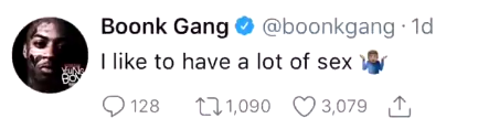 Boonk Gang sex Tweet - The Hollywood Gossip