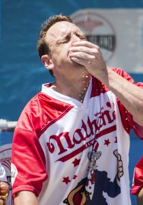 Joey Chestnut Eats Hot Dogs