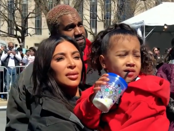 Kim Kardashian, North West, and Kanye West in D.C.