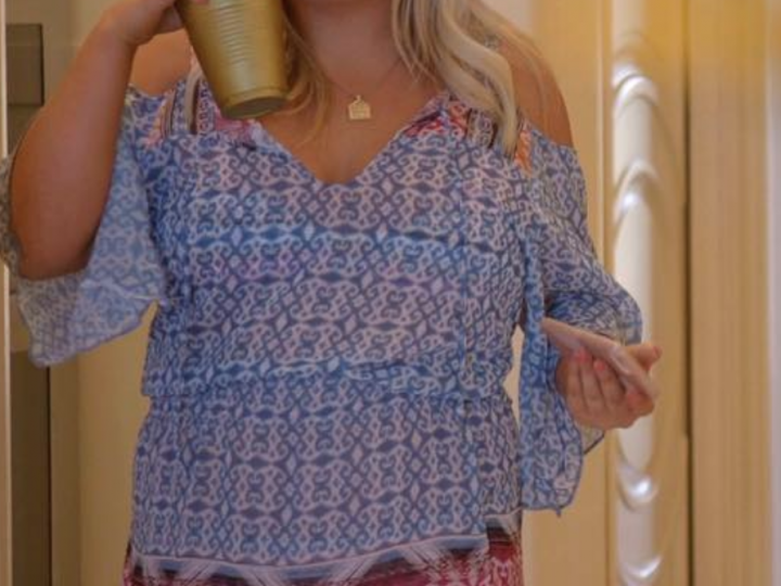 Chloe Trautman Sips Her Drink
