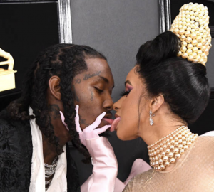 Cardi B and Offset Kiss