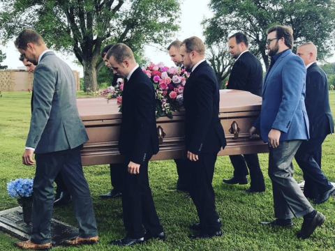Josh at Mary Duggar's Funeral