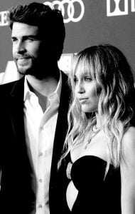 Miley Cyrus and Liam Hemsworth in Black, White