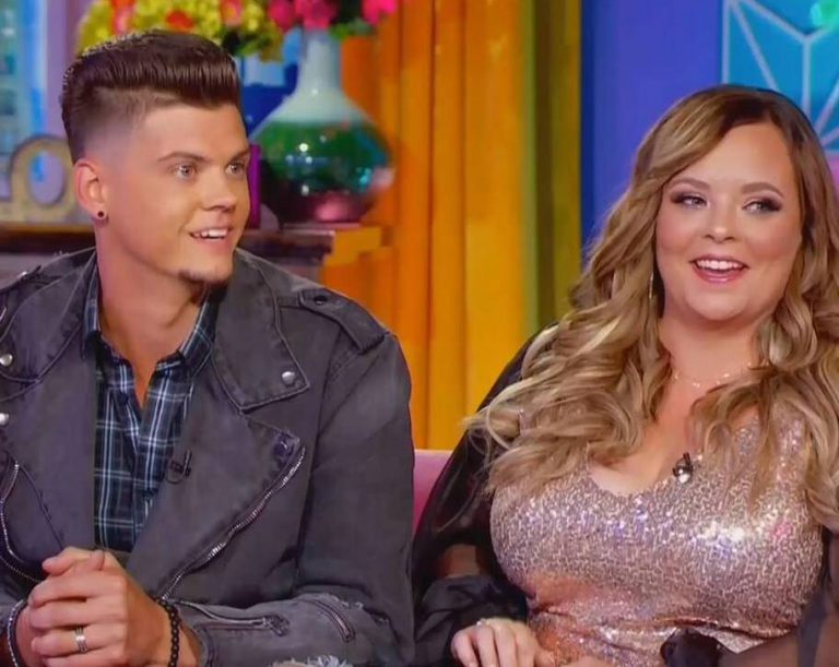 Tyler Baltierra and Kaitlin Lowell on set