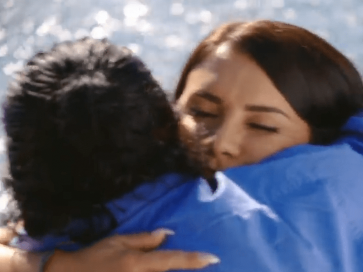 Ed Brown Hugs His Daughter