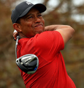 Tiger Woods in Red