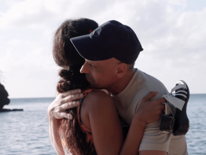 Gino Palazzolo awkwardly hugs Jasmine Pineda