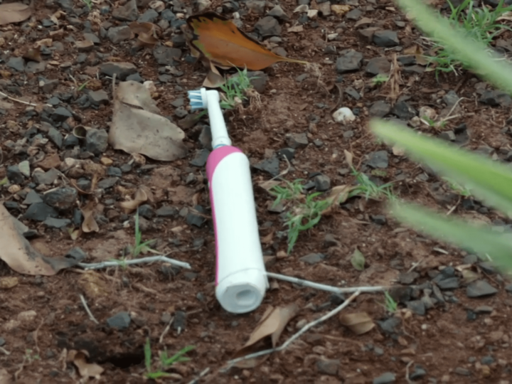 Jasmine Pineda threw her toothbrush into the dirt