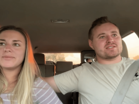 Jed Duggar and Katey Duggar in a car