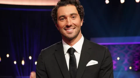 Joey Graziadei smiles here on behalf of ABC