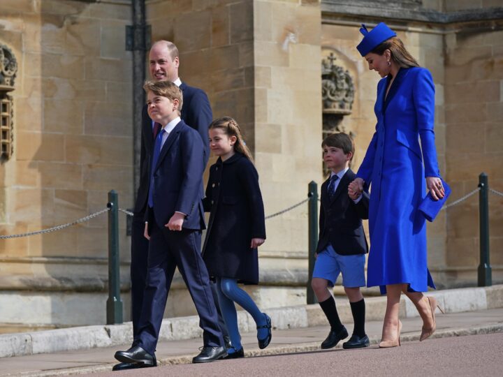 Princess Kate Enjoys Easter Service With Kids, William, & Royal Family: Photos