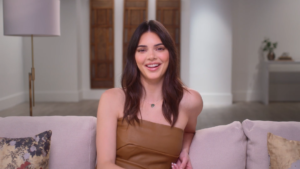 Kendall Jenner faces the confessional camera on The Kardashians.