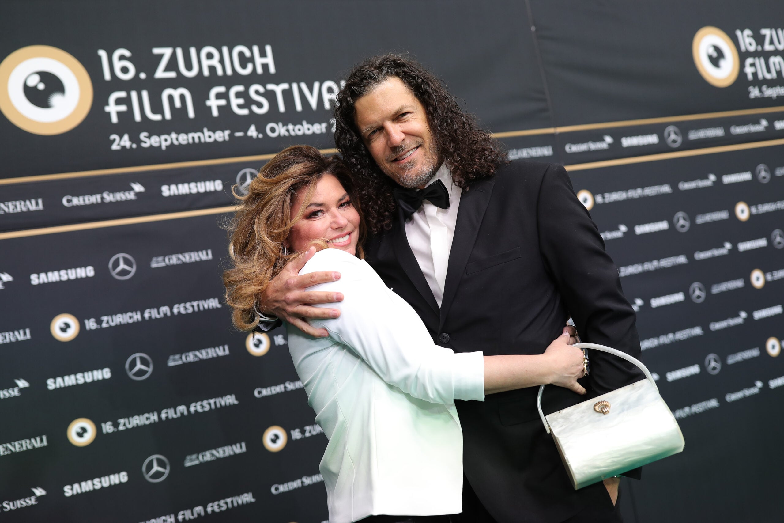 Shania Twain and her husband Frederic Thiebaud attend the ceremony