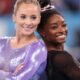 Mykayla Skinner and Simone Biles at the Olympics in 2020.