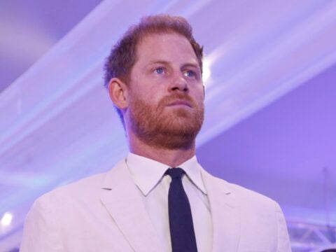Prince Harry in a white suit