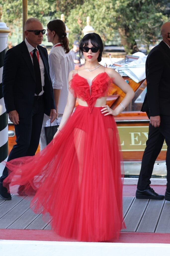 Jenna Ortega looking sexy at the Venice Film Festival in 2024.
