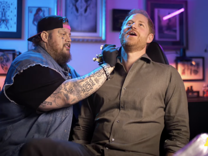 Jelly Roll Gives Prince Harry A Neck Tattoo After Talking Him Out Of A Butt One