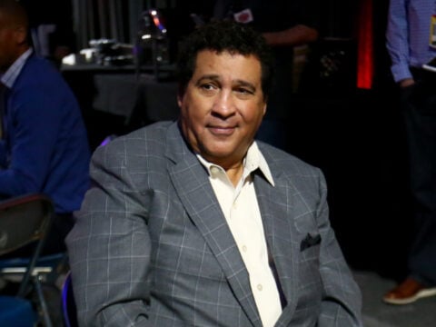 Sportscaster Greg Gumbel is interviewed prior to the 2016 NCAA Men's Final Four at NRG Stadium on April 1, 2016 in Houston, Texas.