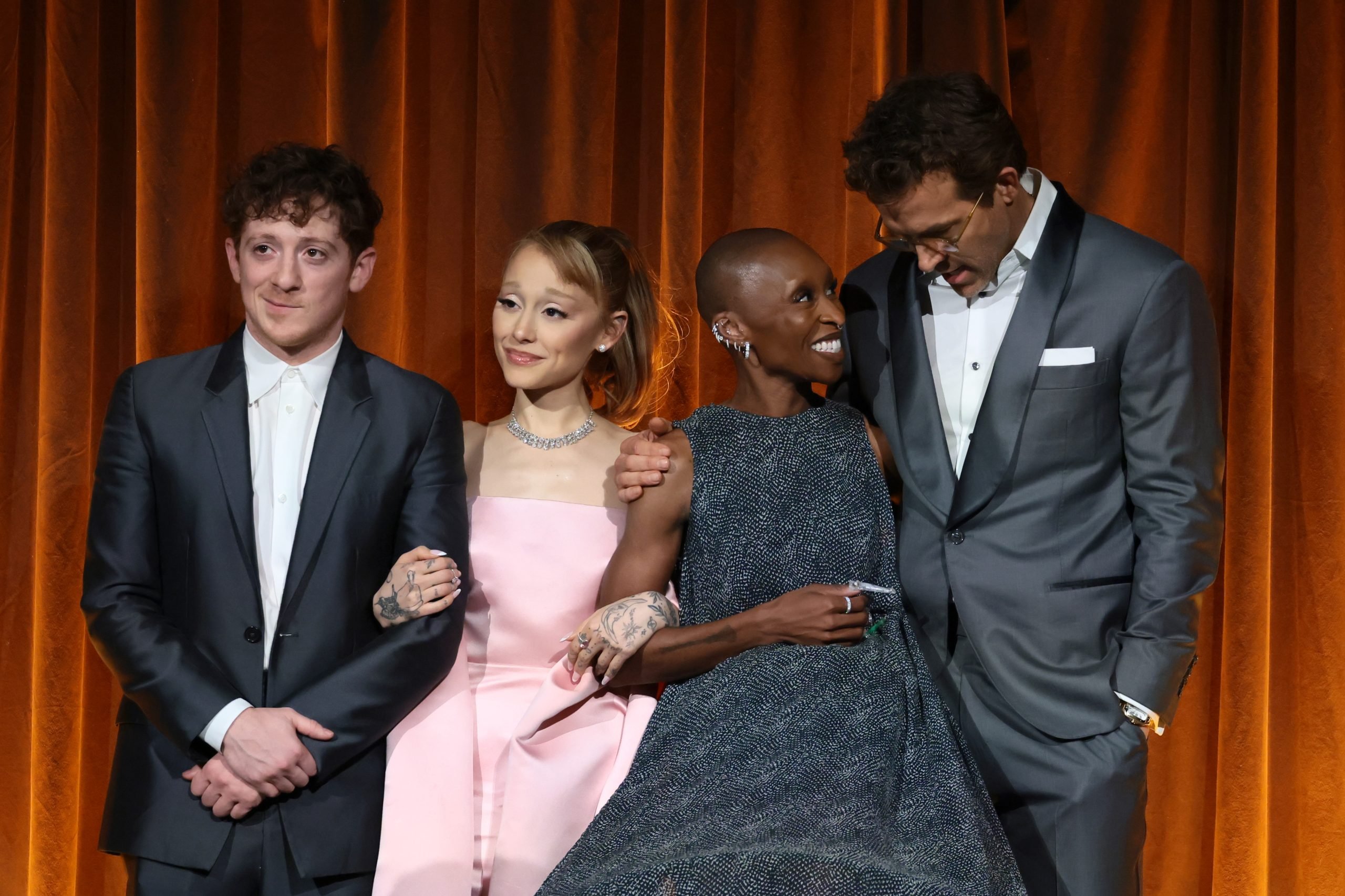 Ariana Grande, her silly little guy Ethan Slater, Cynthia Erivo, and Ryan Reynolds on January 7, 2025. Ariana Grande Pregnant? The Rumor & The Truth