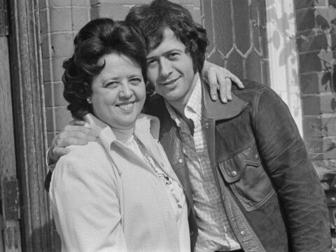 Singer Wayne Osmond, of American music group the Osmonds, with his mother Olive Osmond (1925 - 2004), during a visit to the UK, 20th August 1974.