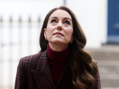 Catherine, Princess of Wales arrives for a visit to The Royal Marsden Hospital on January 14, 2025 in London, England.
