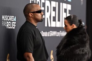 US rapper and producer Kanye West and Australian model Bianca Censori arrive for the 67th Annual Grammy Awards at the Crypto.com Arena in Los Angeles on February 2, 2025.