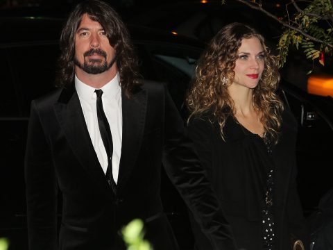 Dave Grohl and wife Jordyn Blum attend Paul McCartney's & Nancy Shevell's party at The Bowery Hotel on October 21, 2011 in New York City.