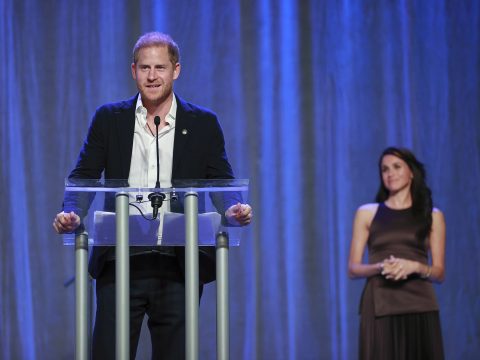 Prince Harry, The Duke of Sussex, Founder and Patron of the Invictus Games Foundation and Meghan, The Duchess of Sussex, deliver remarks at the Invictus Games Vancouver Whistler 2025 Nation Home Welcome Reception on February 7, 2025 in Vancouver, Canada.