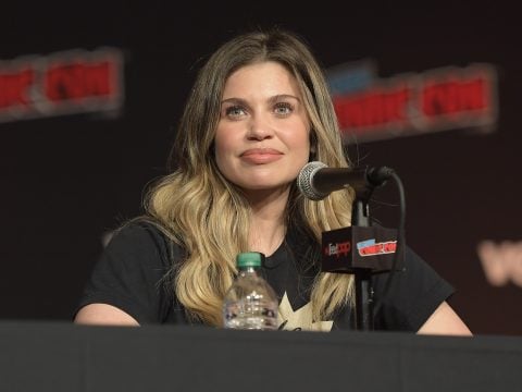 Danielle Fishel speaks onstage at the Boy Meets World 25th Anniversary Reunion Panel during the New York Comic Con 2018 at Javits Center on October 5, 2018 in New York City.