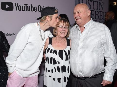 Canadian singer Justin Bieber, grandparents Diane Dale and Bruce Dale arrive for YouTube Originals' 
