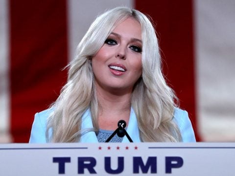 Tiffany Trump, daughter of President Donald Trump, pre-records her address to the Republican National Convention inside an empty Mellon Auditorium on August 25, 2020 in Washington, DC.