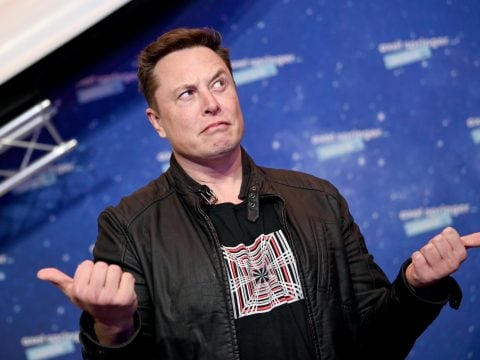 SpaceX owner and Tesla CEO Elon Musk arrives on the red carpet for the Axel Springer Award 2020 on December 01, 2020 in Berlin, Germany.