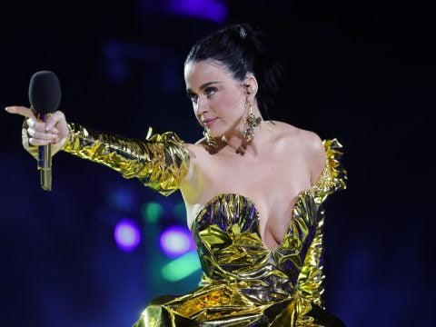 US artist Katy Perry performs inside Windsor Castle grounds at the Coronation Concert, in Windsor, west of London on May 7, 2023.