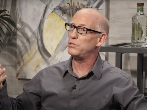 Scott Adams during an interview with conservative influencer Dave Rubin.