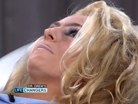 Courtney Stodden lies back on a hospital bed in 2011.