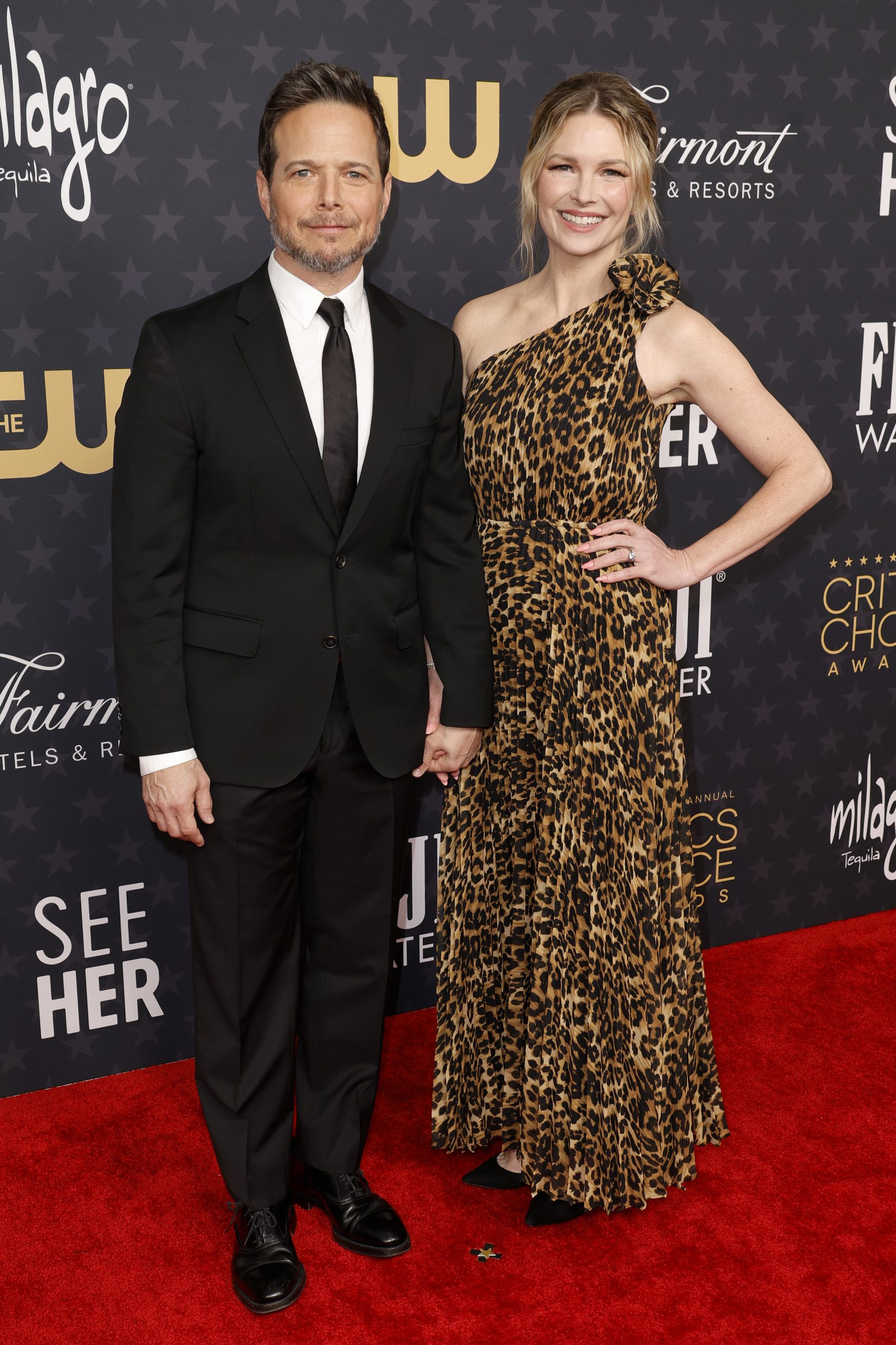 Scott Wolf and Kelley Wolf attend the 28th Annual Critics Choice Awards at Fairmont Century Plaza on January 15, 2023 in Los Angeles, California. Scott Wolf Granted Restraining Order Against Estranged Wife, Custody of Kids