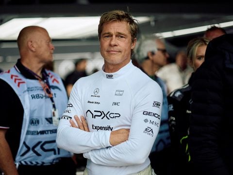 Hollywood actor Brad Pitt, acting in an upcoming Formula One-based movie, follows the second practice session ahead of the Formula One British Grand Prix at the Silverstone motor racing circuit in Silverstone, central England, on July 5, 2024.