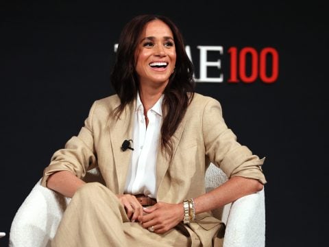 Meghan, Duchess of Sussex, speaks onstage during the 2025 TIME100 Summit at Jazz at Lincoln Center on April 23, 2025 in New York City.