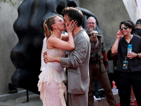 Scarlett Johansson and Jonathan Bailey attend the JURASSIC WORLD REBIRTH Premiere presented by Universal Pictures and Amblin Entertainment on June 23, 2025 in New York City.
