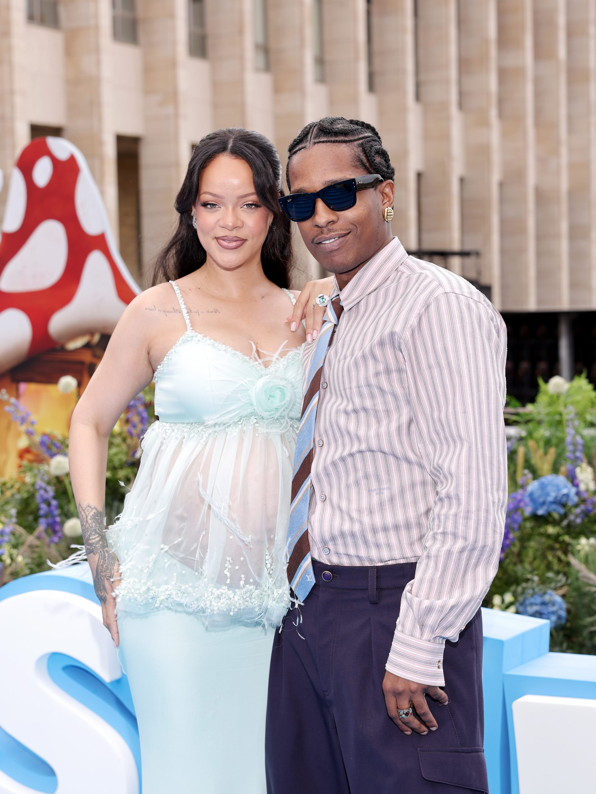 Rihanna and A$AP Rocky at the Smurfs premiere on June 28, 2025. Did A$AP Rocky Just Reveal the Sex of Rihanna’s Baby?