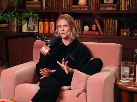 Charlize Theron in July 2025 on the Call Her Daddy podcast.