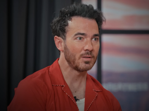 Kevin Jonas on a podcast in 2025.
