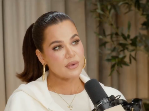 Khloe Kardashian and a microphone on Twitter.
