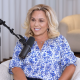 Julie Chrisley in a blouse after prison.