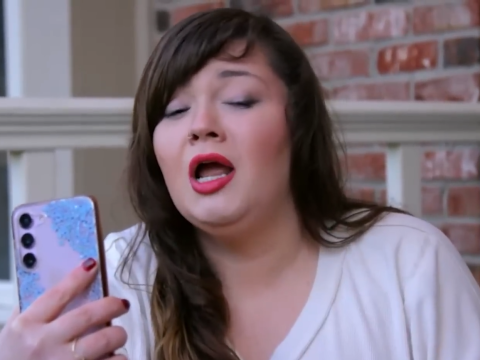 Amber Portwood on her phone.