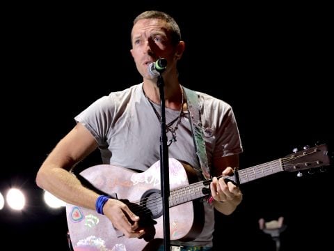 Chris Martin of Coldplay performs onstage at the 2024 iHeartRadio Music Festival at T-Mobile Arena on September 21, 2024 in Las Vegas, Nevada.