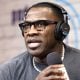 Former NFL player Shannon Sharpe is seen on the set of The NFL Network along Radio Row on February 05, 2025 in New Orleans, Louisiana.