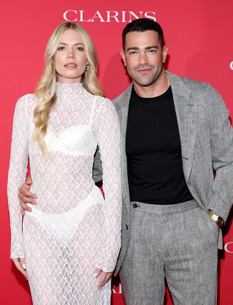 Helene Immel and Jesse Metcalfe attend the Clarins ICONS Event at the Academy Museum of Motion Pictures on March 21, 2025 in Los Angeles, California.