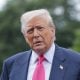 U.S. President Donald Trump speaks to the media as he departs the White House on July 15, 2025 in Washington, DC. Trump is traveling to Pittsburgh, Pennsylvania, to speak at an artificial intelligence and energy summit.