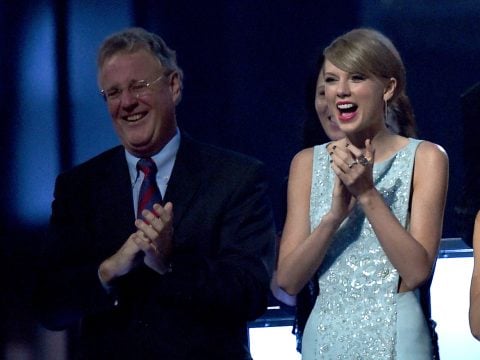Scott Kingsley Swift and his daughter, honoree Taylor Swift, attend the 50th Academy of Country Music Awards at AT&T Stadium on April 19, 2015 in Arlington, Texas.